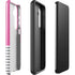 Pink and Grey Stripes Galaxy S25 Impact Case